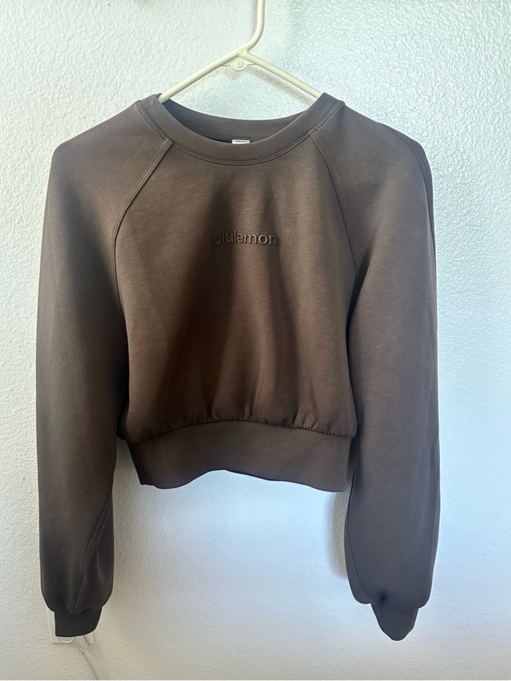 lululemon Smooth Spacer Cropped Pullover — Brown size 6